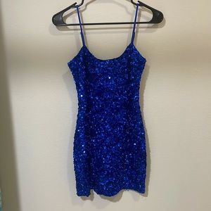 Brand New blue sequins Lucy in the Sky homecoming/prom dress!
